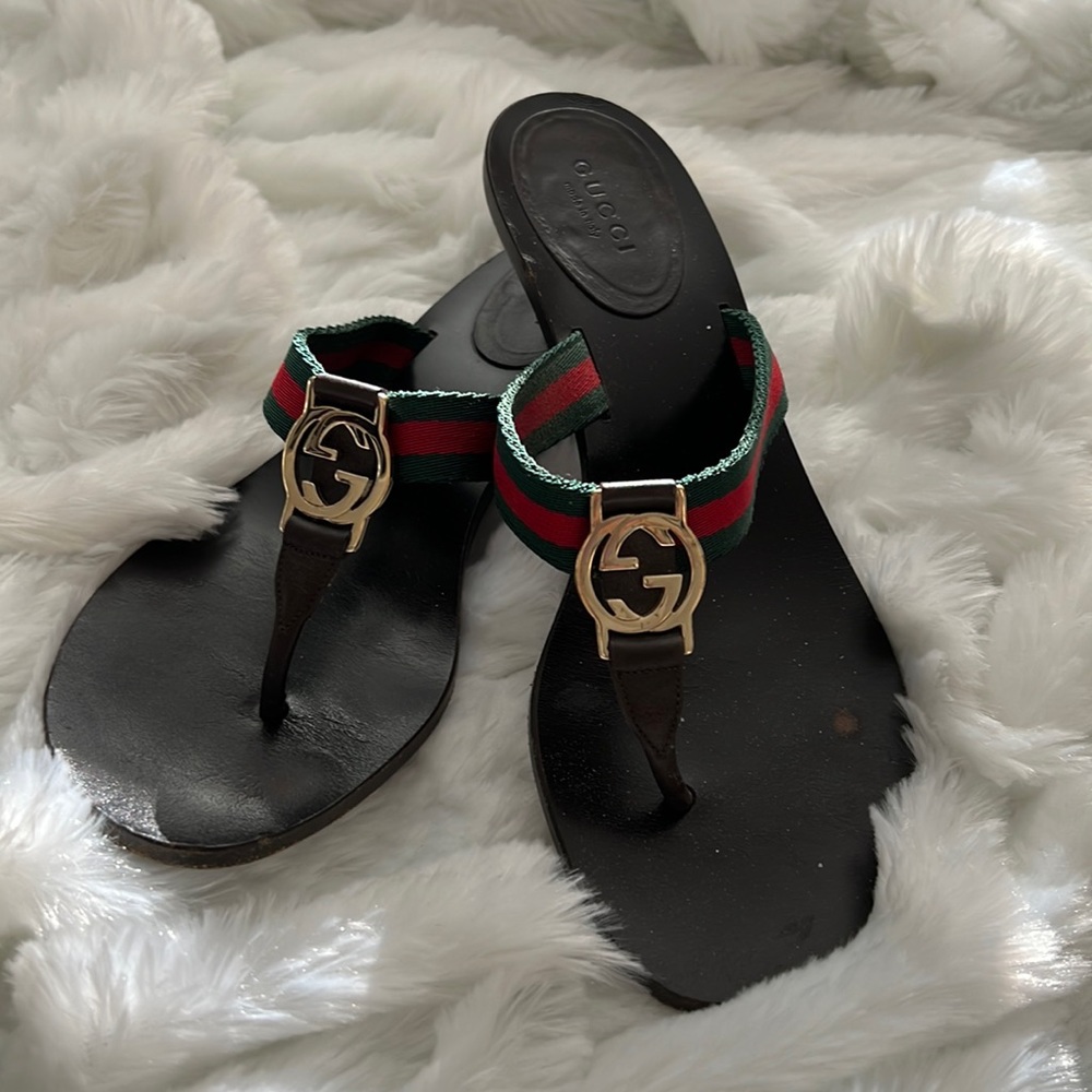 Gucci kitten heel sandals.
